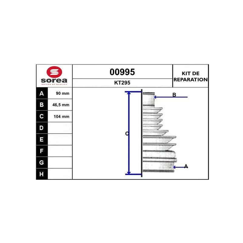 Soufflets de cardan avant SNRA 00995