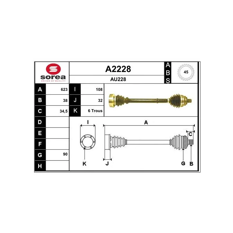 Arbre de transmission SNRA A2228