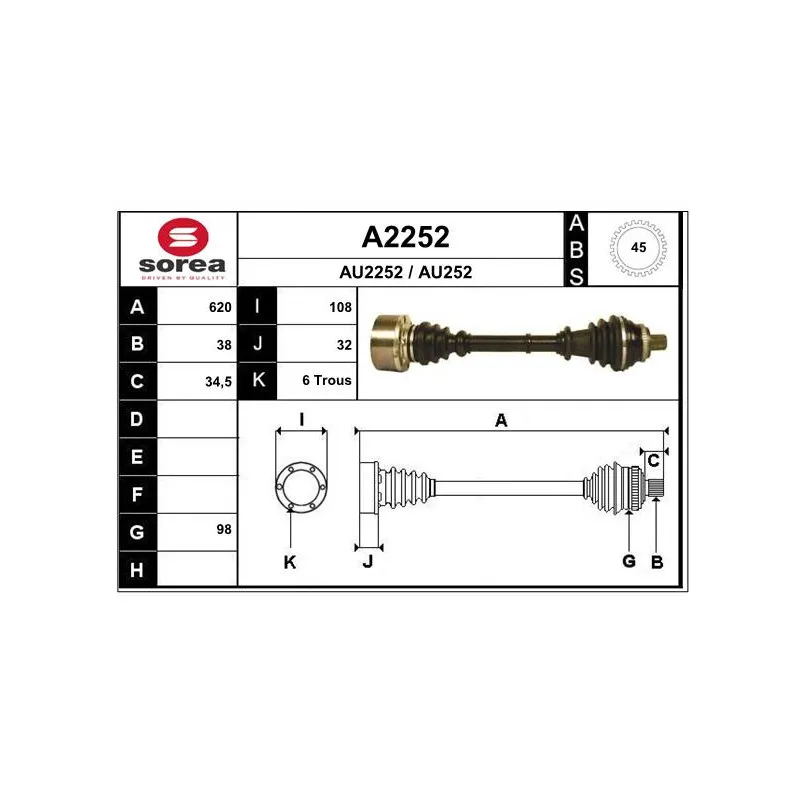 Arbre de transmission SNRA A2252