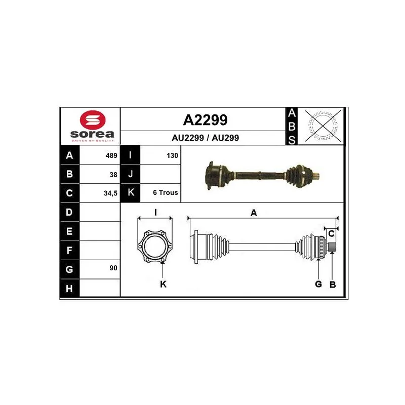Arbre de transmission SNRA A2299