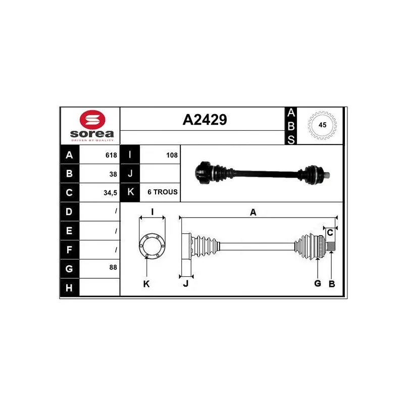 Arbre de transmission SNRA A2429