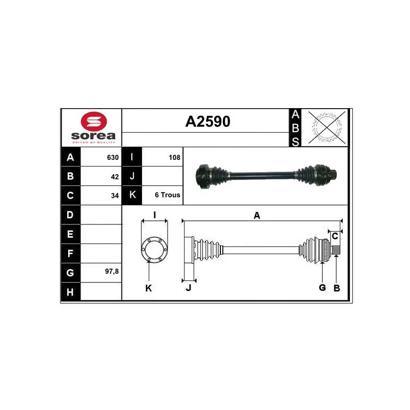 Arbre de transmission SNRA A2590