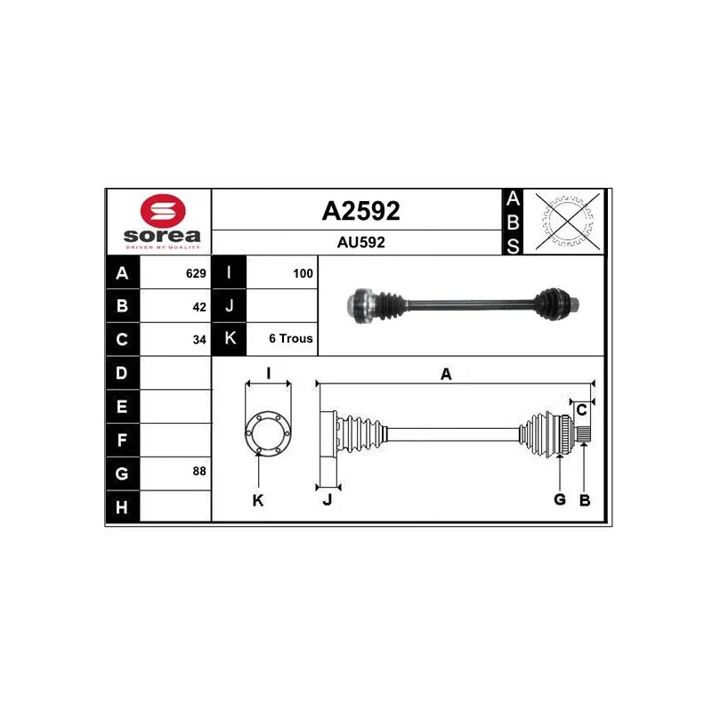 Arbre de transmission SNRA A2592
