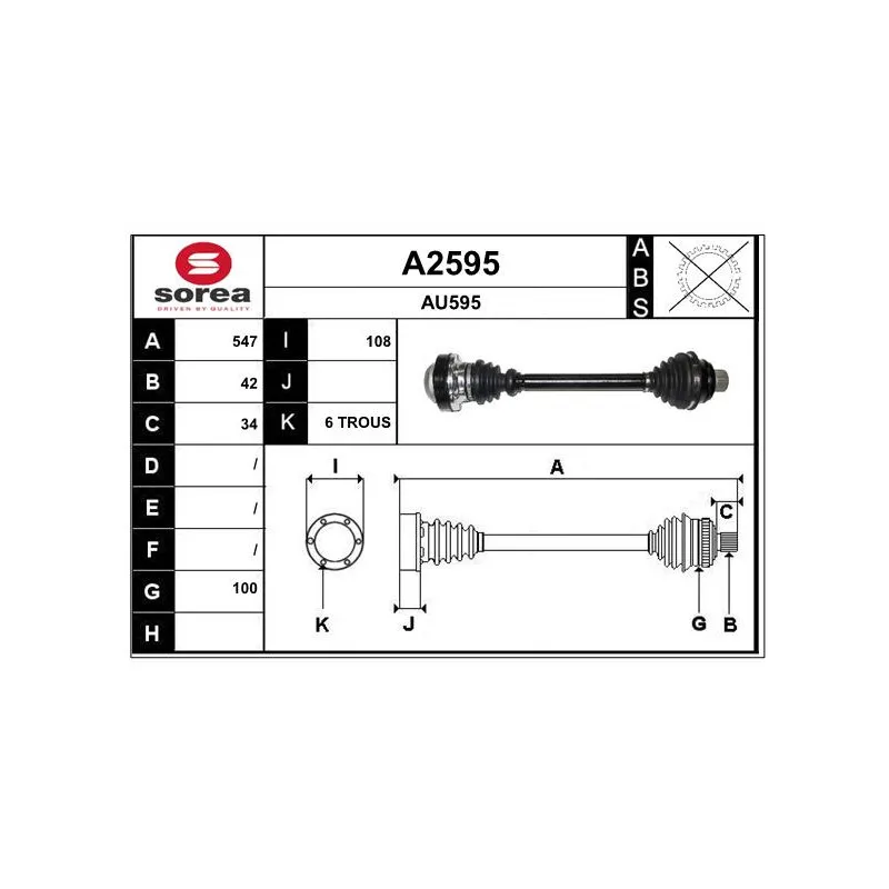 Arbre de transmission SNRA A2595