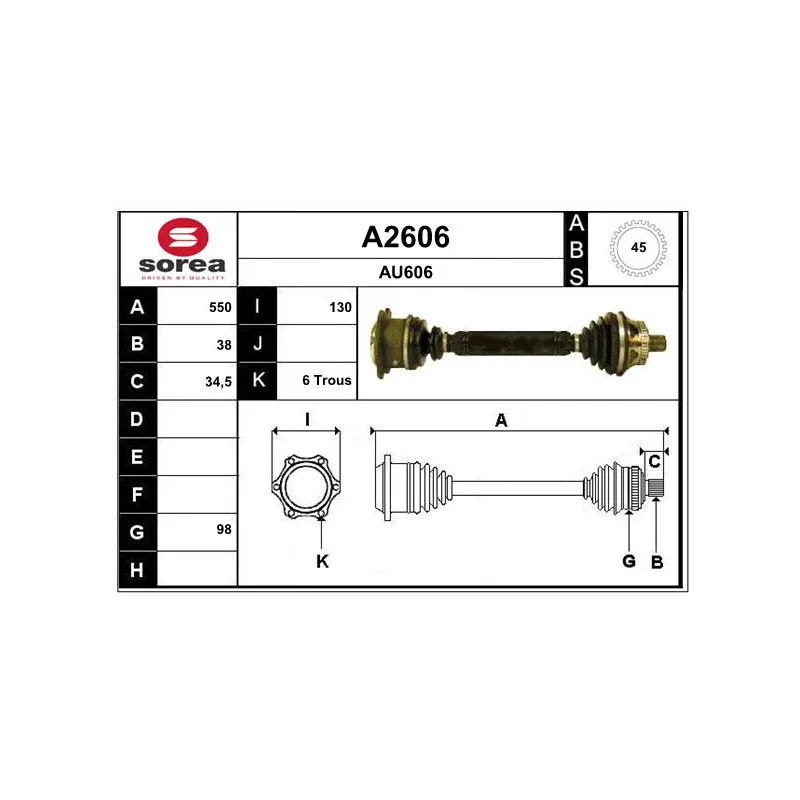Arbre de transmission SNRA A2606