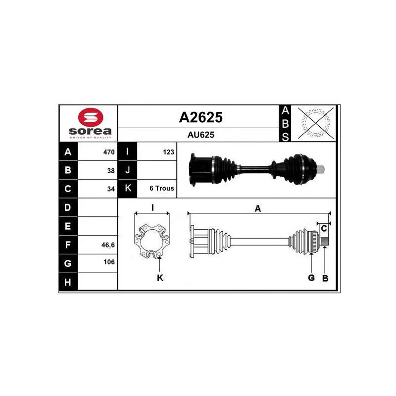 Arbre de transmission SNRA A2625