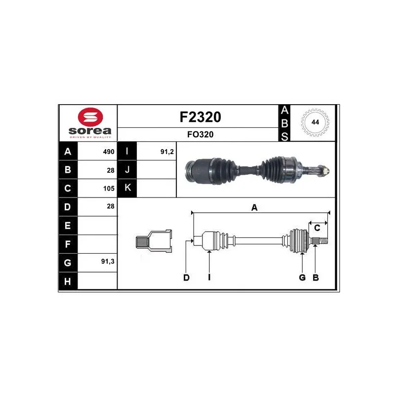 Arbre de transmission SNRA F2320