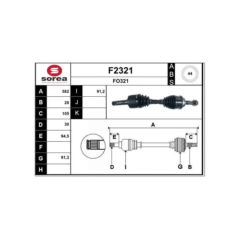 Arbre de transmission SNRA F2321