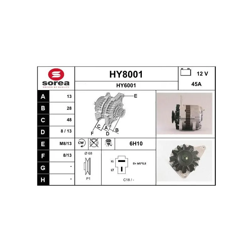 Alternateur SNRA HY8001