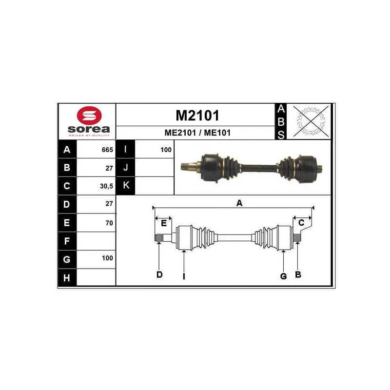 Arbre de transmission SNRA M2101