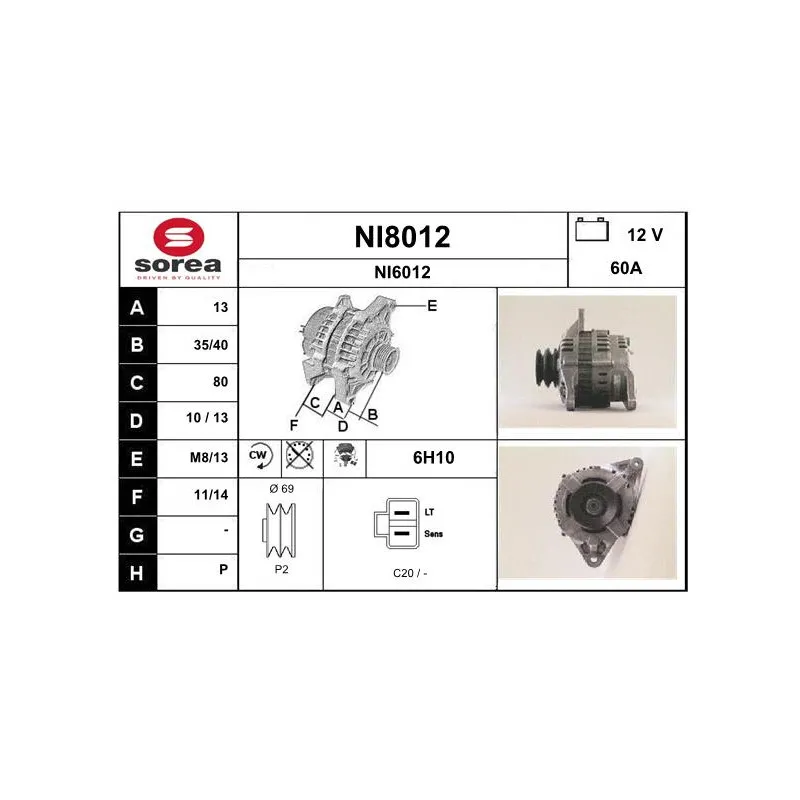 Alternateur SNRA NI8012