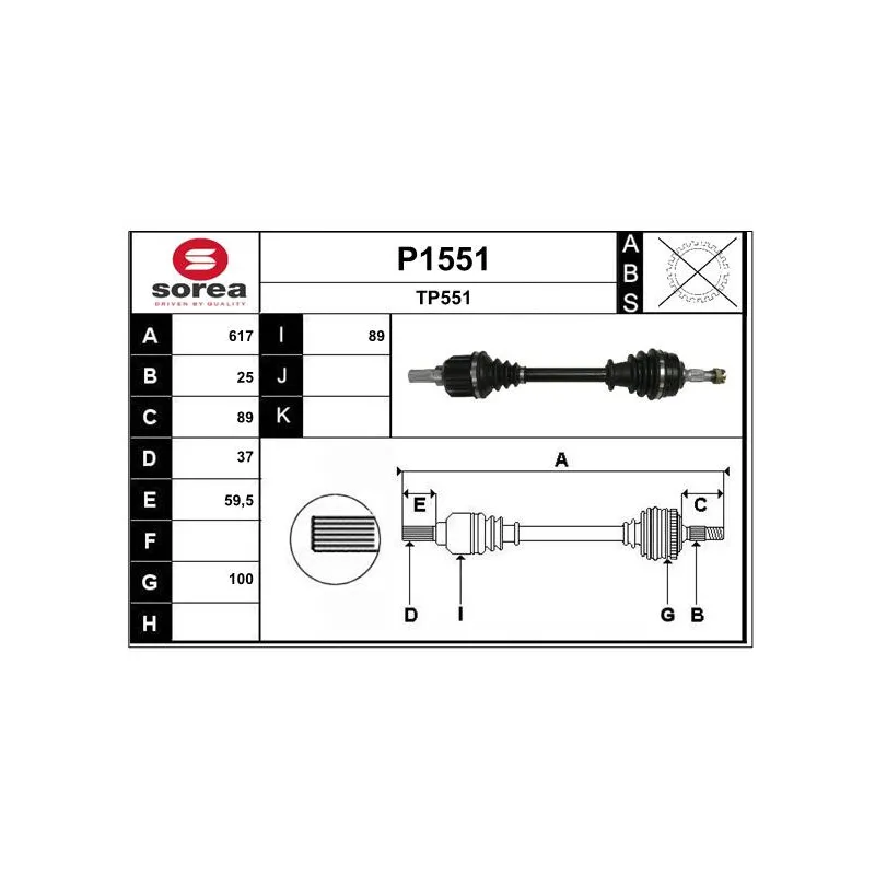 Arbre de transmission SNRA P1551