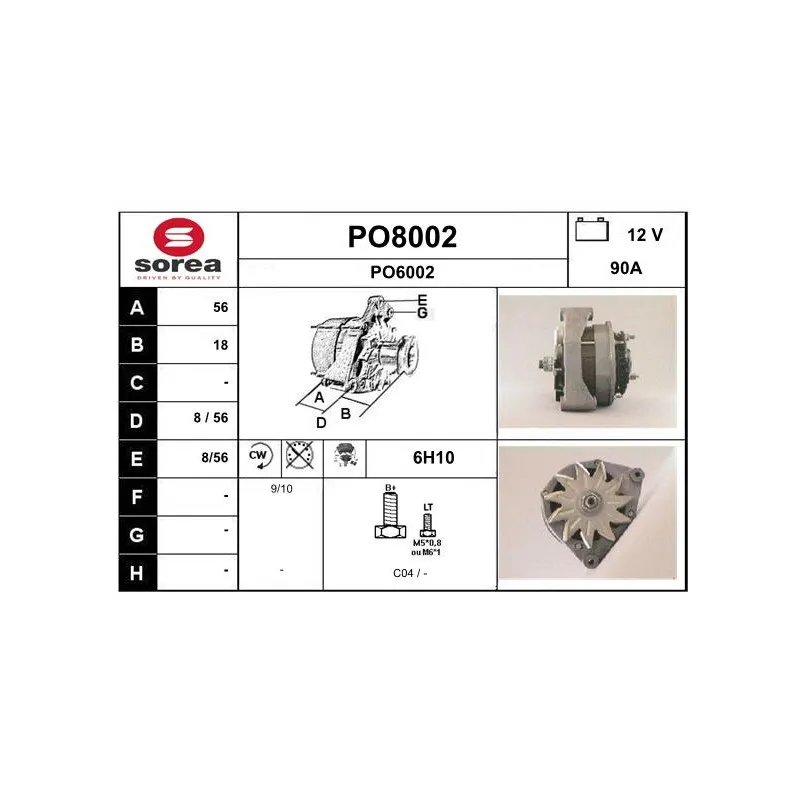 Alternateur SNRA PO8002