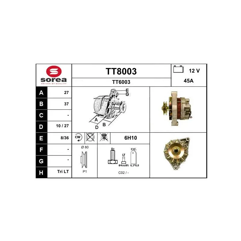 Alternateur SNRA TT8003