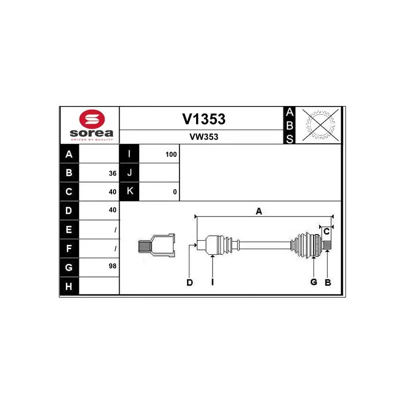 Arbre de transmission SNRA V1353
