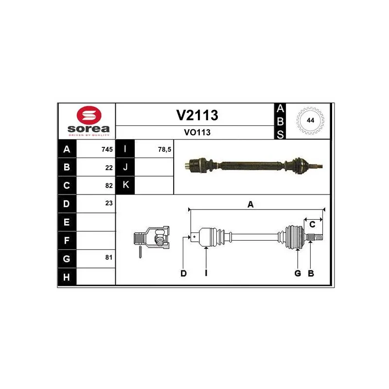 Arbre de transmission SNRA V2113