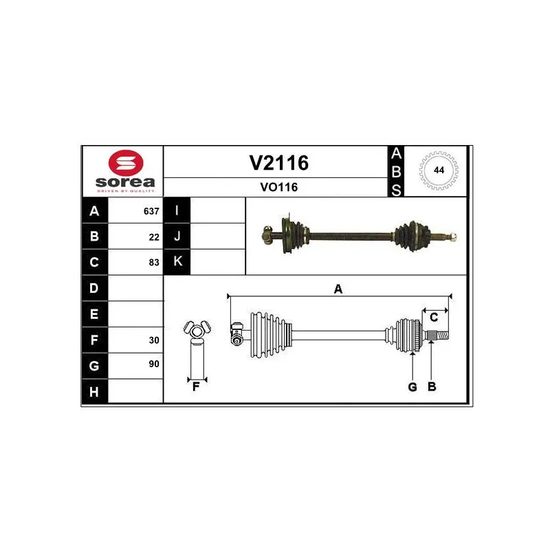 Arbre de transmission SNRA V2116