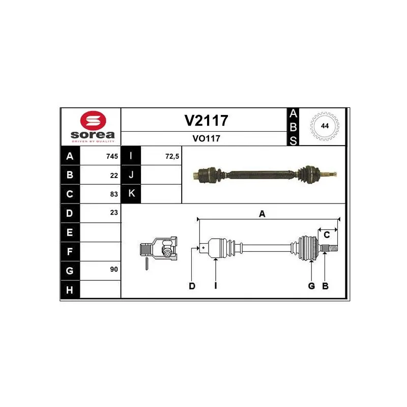 Arbre de transmission SNRA V2117
