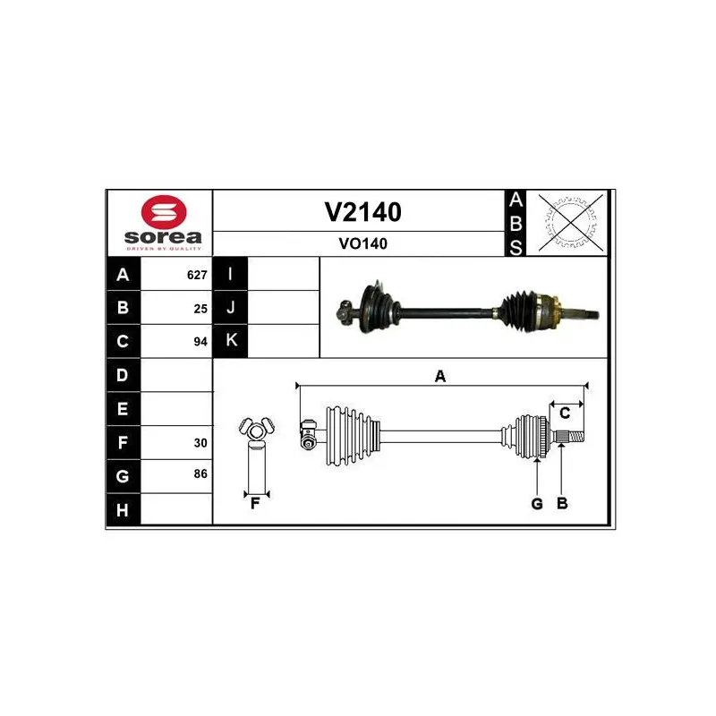 Arbre de transmission SNRA V2140