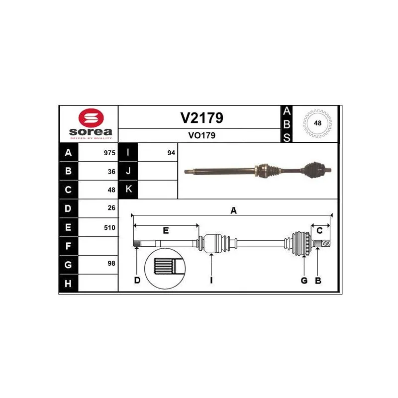 Arbre de transmission SNRA V2179