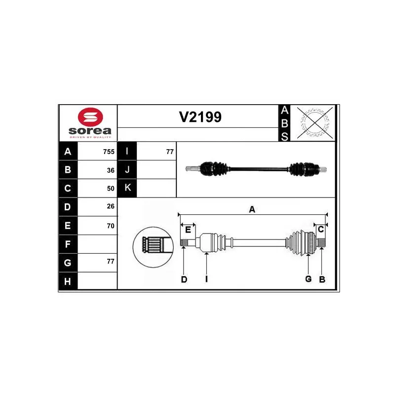 Arbre de transmission SNRA V2199