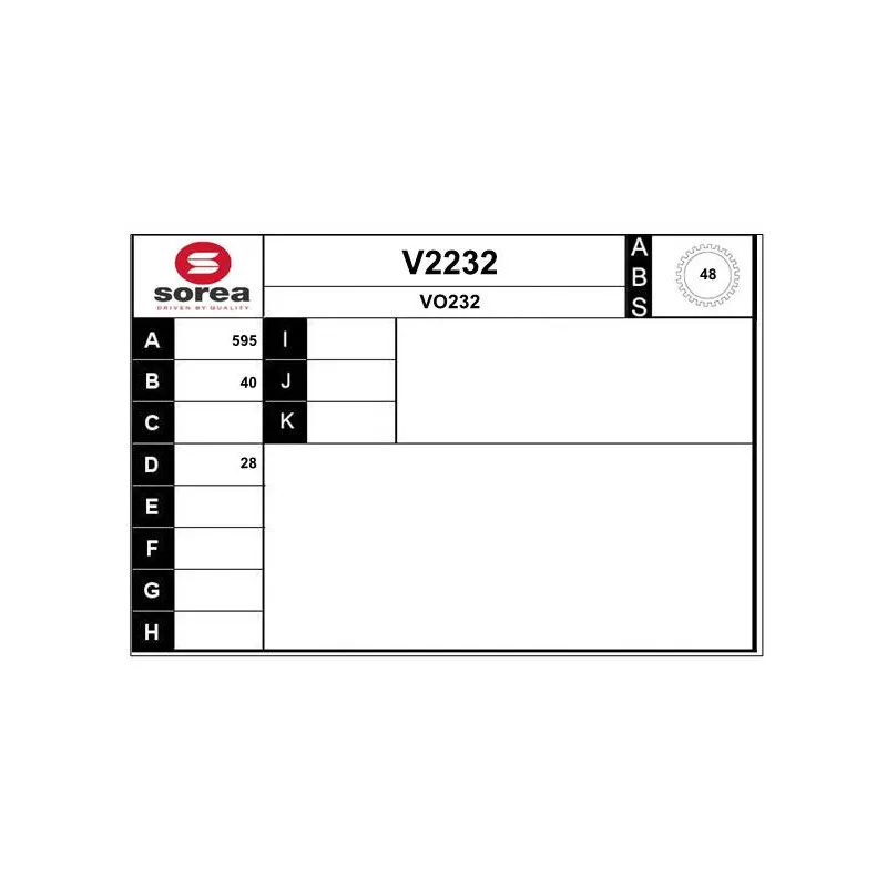 Arbre de transmission SNRA V2232