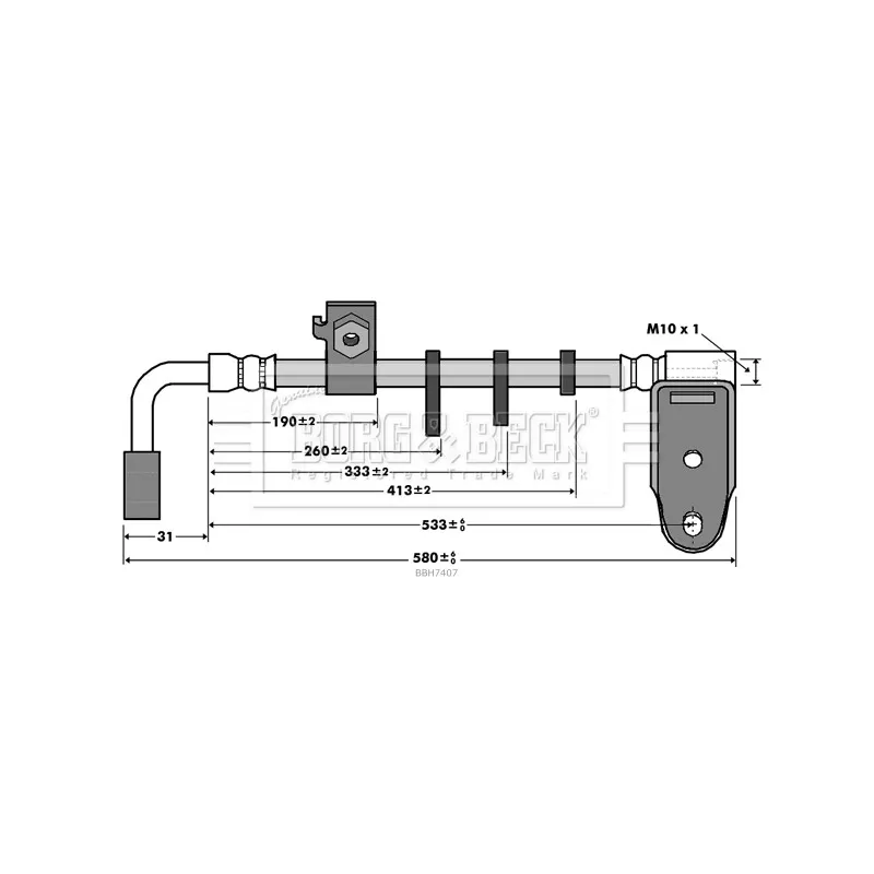 Flexible de frein BORG & BECK BBH7407