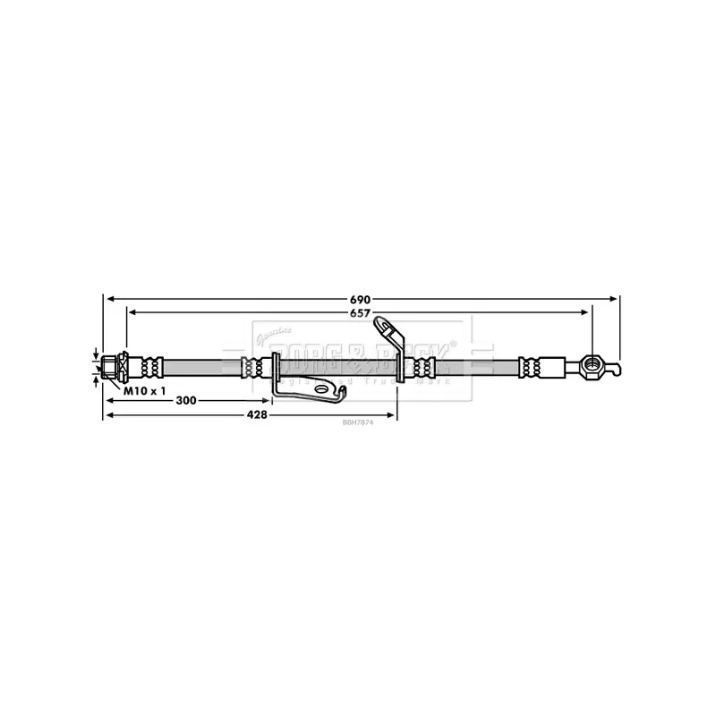 Flexible de frein BORG & BECK BBH7874