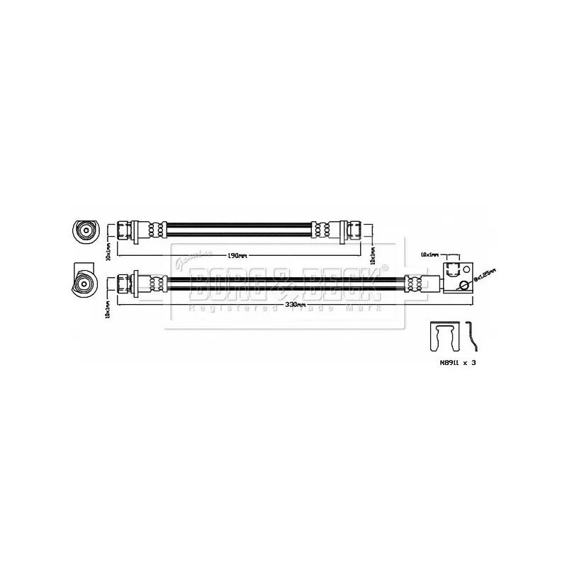 Flexible de frein BORG & BECK BBH8200