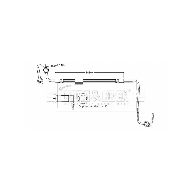 Flexible de frein BORG & BECK BBH8885