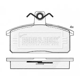 Jeu de 4 plaquettes de frein arrière BORG & BECK BBP2545