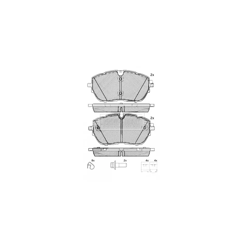 Jeu de 4 plaquettes de frein avant BORG & BECK BBP2546