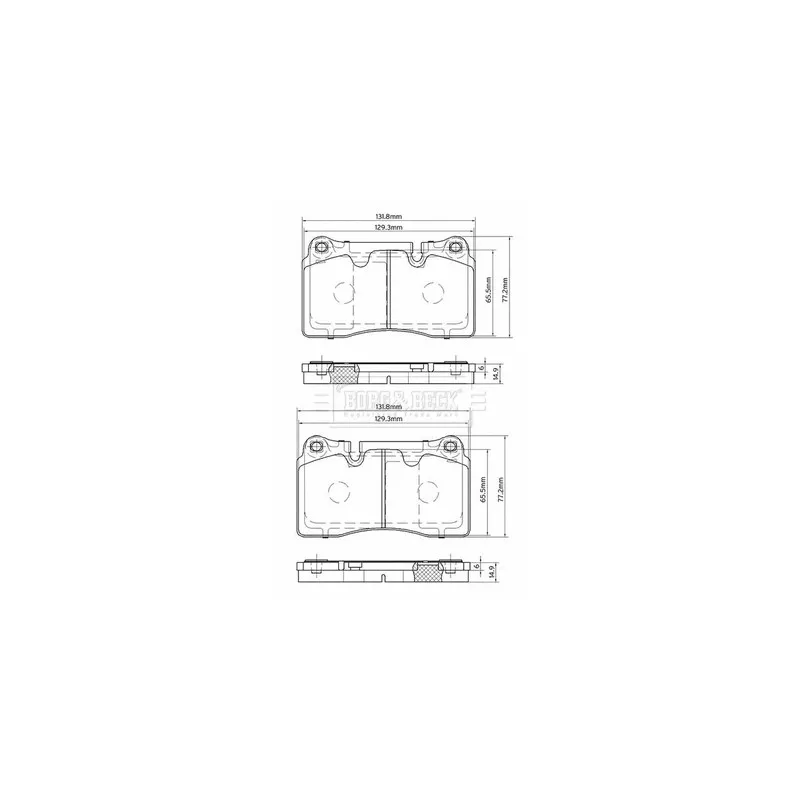 Jeu de 4 plaquettes de frein avant BORG & BECK BBP2576