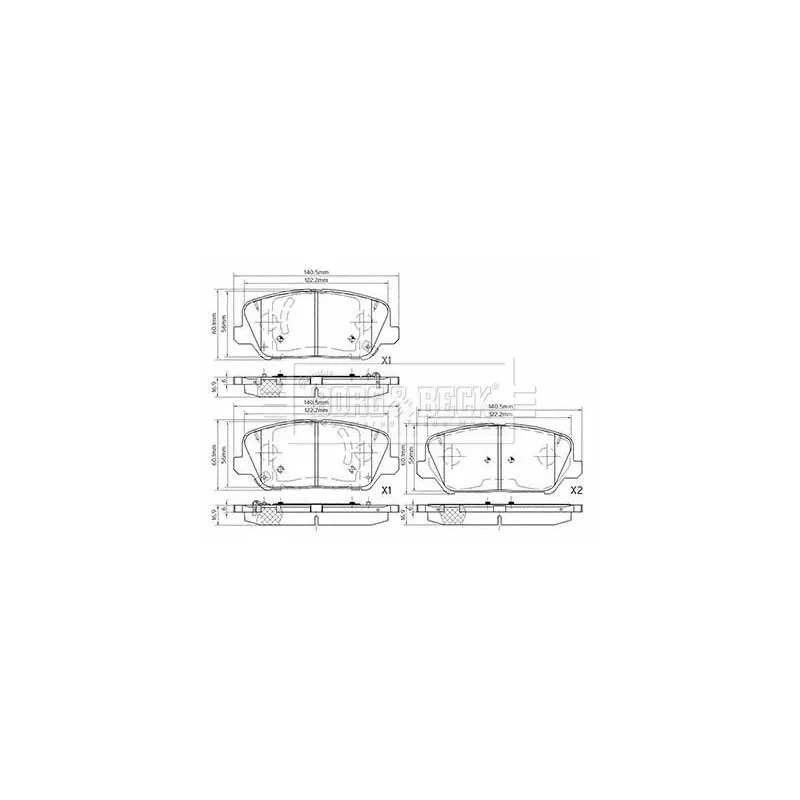 Jeu de 4 plaquettes de frein avant BORG & BECK BBP2578
