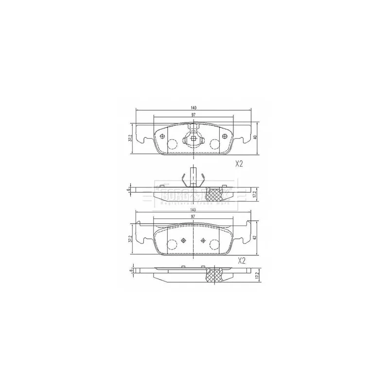 Jeu de 4 plaquettes de frein avant BORG & BECK BBP2660
