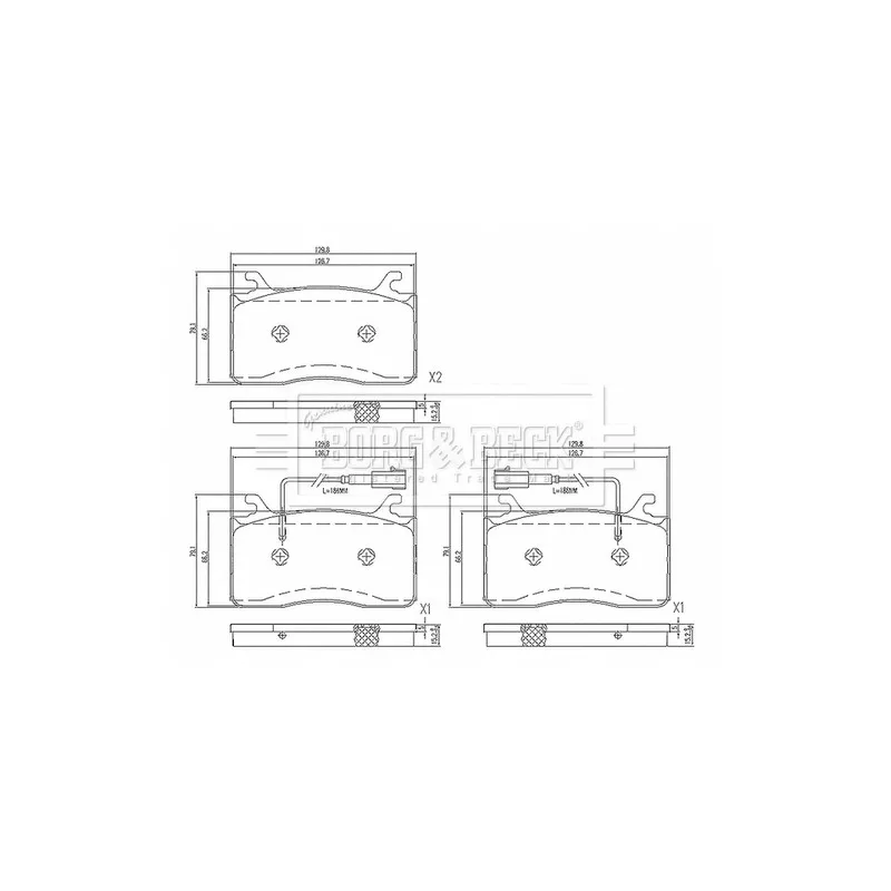 Jeu de 4 plaquettes de frein avant BORG & BECK BBP2670