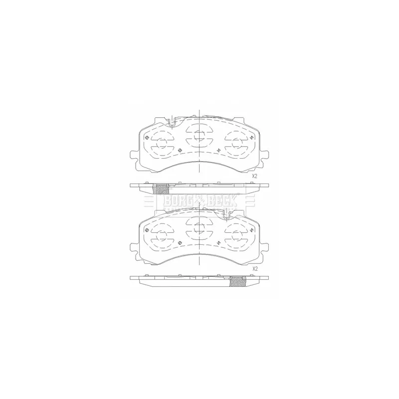 Jeu de 4 plaquettes de frein avant BORG & BECK BBP2683