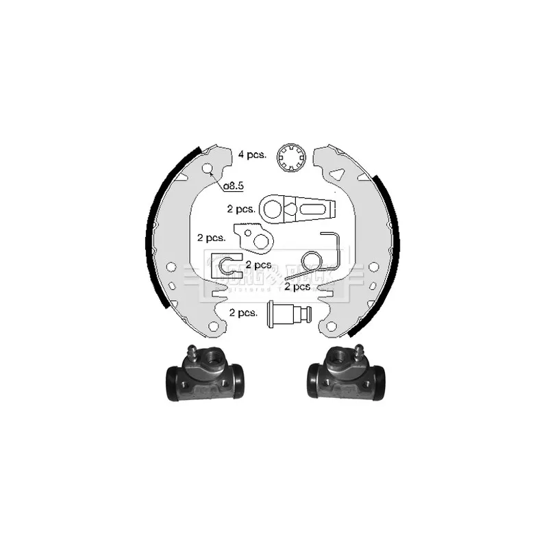 Kit de freins arrière (prémontés) BORG & BECK BBS1020K