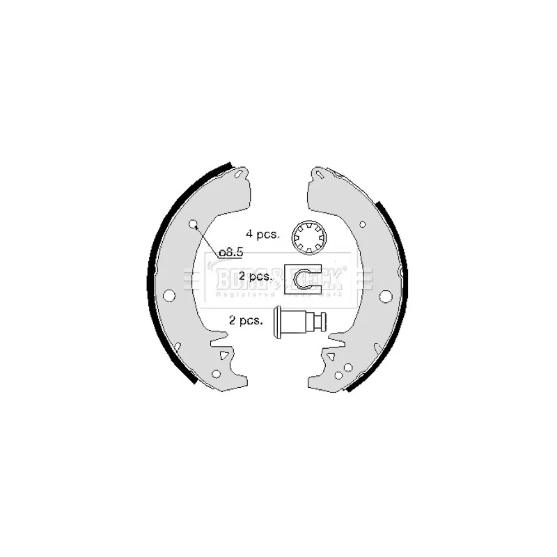 Jeu de mâchoires de frein BORG & BECK BBS6078