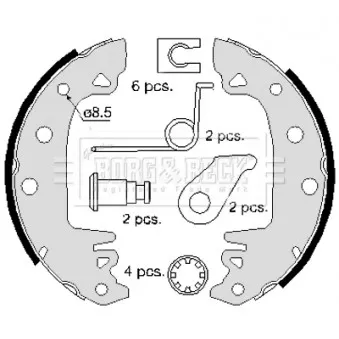 Jeu de mâchoires de frein BORG & BECK BBS6086