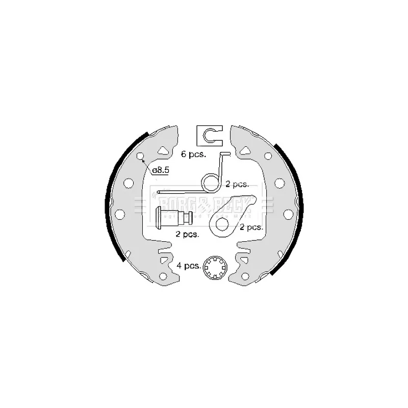 Jeu de mâchoires de frein BORG & BECK BBS6086
