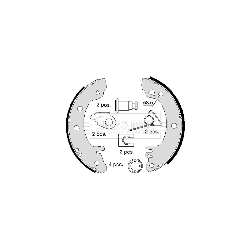 Jeu de mâchoires de frein BORG & BECK BBS6097
