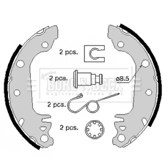 Jeu de mâchoires de frein BORG & BECK BBS6156