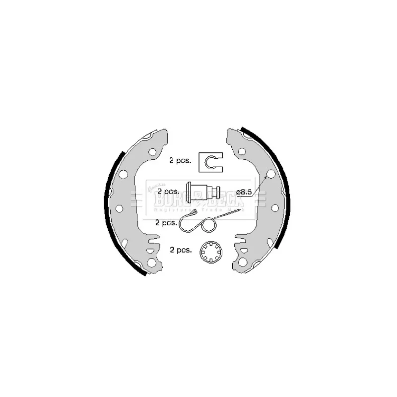 Jeu de mâchoires de frein BORG & BECK BBS6156