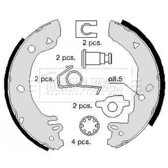 Jeu de mâchoires de frein BORG & BECK BBS6221