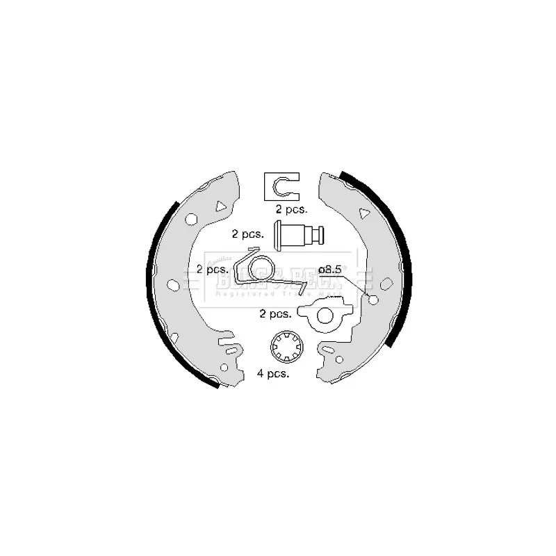 Jeu de mâchoires de frein BORG & BECK BBS6221