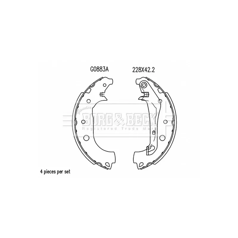 Jeu de mâchoires de frein BORG & BECK BBS6515
