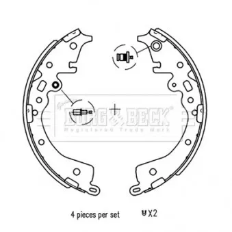Jeu de mâchoires de frein BORG & BECK BBS6706