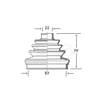 Joint-soufflet, arbre de commande BORG & BECK BCB2006