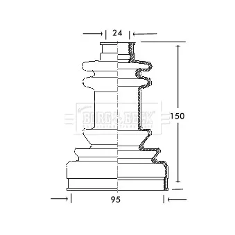 Joint-soufflet, arbre de commande BORG & BECK BCB2038